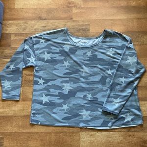 Maurice’s Distressed Gray Camo Top